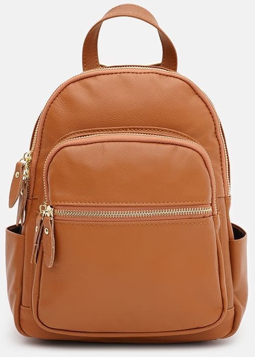 Маленький жіночий шкіряний рюкзак коричневого Keizer (59159)