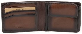Кожаное мужское портмоне коричневого цвета с монетницей Visconti Zanotti 69259