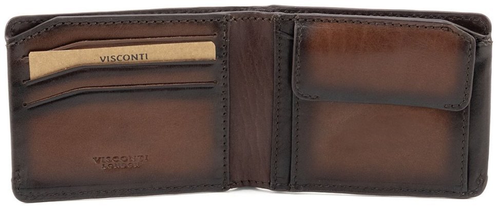 Кожаное мужское портмоне коричневого цвета с монетницей Visconti Zanotti 69259 фото №2 Кожаное мужское портмоне коричневого цвета с монетницей Visconti Zanotti 69259 modnotak фото №2