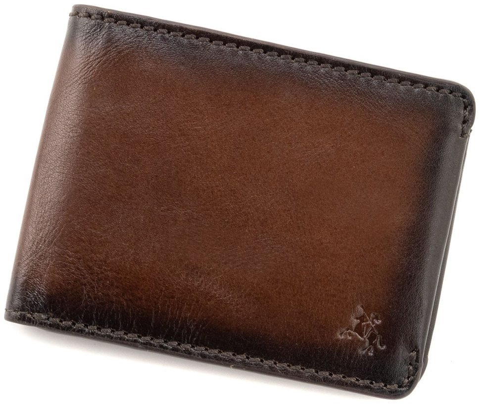 Кожаное мужское портмоне коричневого цвета с монетницей Visconti Zanotti 69259 фото №1 Кожаное мужское портмоне коричневого цвета с монетницей Visconti Zanotti 69259 modnotak фото №1