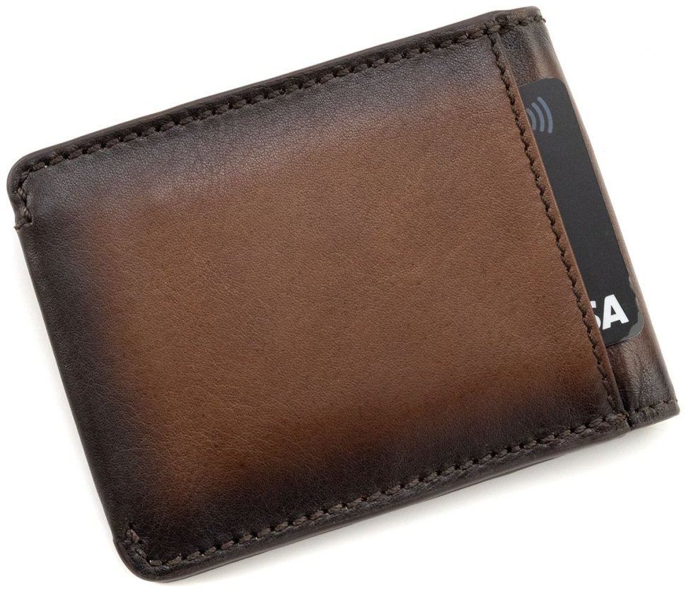 Кожаное мужское портмоне коричневого цвета с монетницей Visconti Zanotti 69259 фото №4 Кожаное мужское портмоне коричневого цвета с монетницей Visconti Zanotti 69259 modnotak фото №4