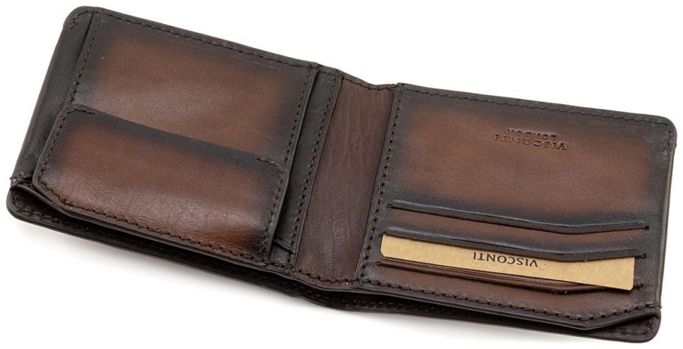 Кожаное мужское портмоне коричневого цвета с монетницей Visconti Zanotti 69259 фото №5 Кожаное мужское портмоне коричневого цвета с монетницей Visconti Zanotti 69259 modnotak фото №5