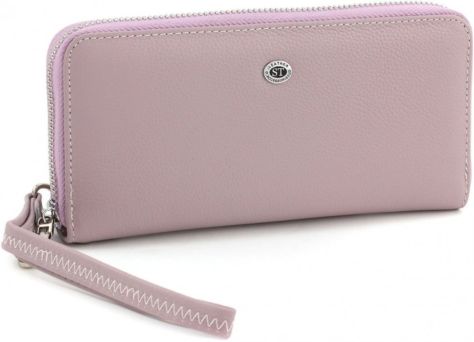 Фірмовий жіночий гаманець темно-рожевого кольору з міцної шкіри ST Leather (15386)