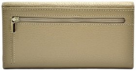 Великий жіночий гаманець із фактурної шкіри бежевого кольору із клапаном Desisan 79859