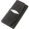 Класичний жіночий гаманець з чорної шкіри ската STINGRAY LEATHER (024-18620) - 1