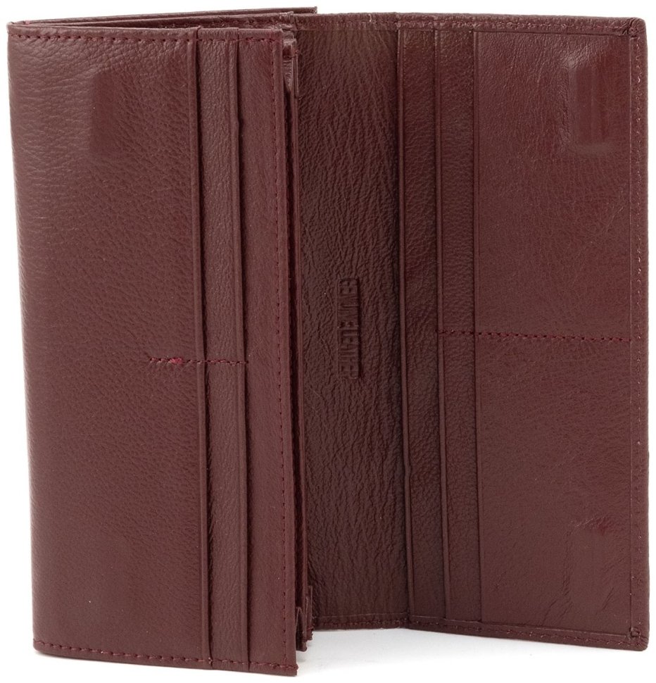 Бордовый женский кожаный кошелек с наружной монетницей на застежке поцелуй ST Leather 90860 фото №2 Бордовый женский кожаный кошелек с наружной монетницей на застежке поцелуй ST Leather 90860 modnotak фото №2