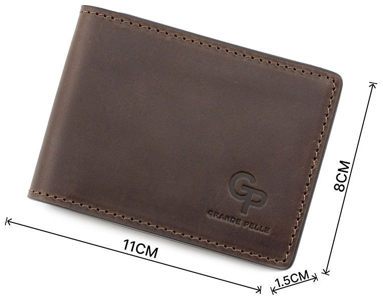 Коричневий зажим з віконцем для документів Grande Pelle (13109) modnotak фото №3