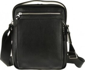 Черная барсетка из фактурной кожи на молниевой застежке VINTAGE STYLE (14578)