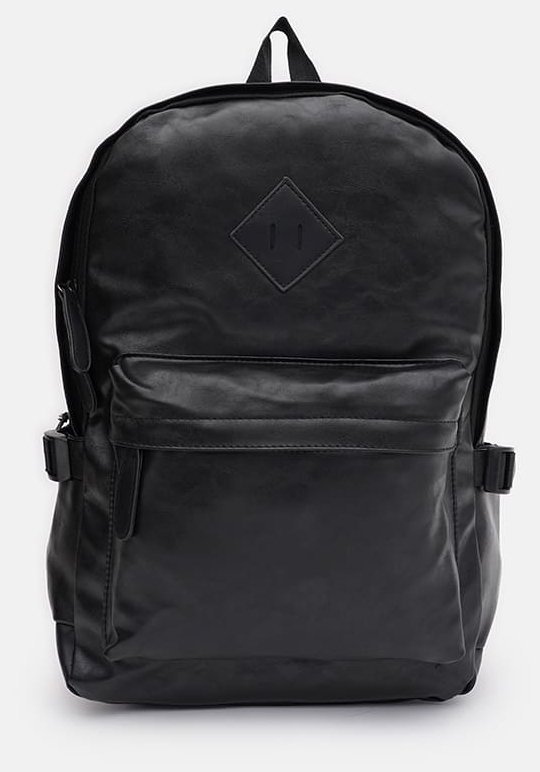 Повсякденний чоловічий рюкзак з екошкіри чорного кольору Monsen 71760