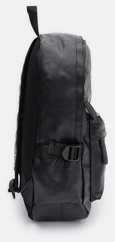 Повсякденний чоловічий рюкзак з екошкіри чорного кольору Monsen 71760
