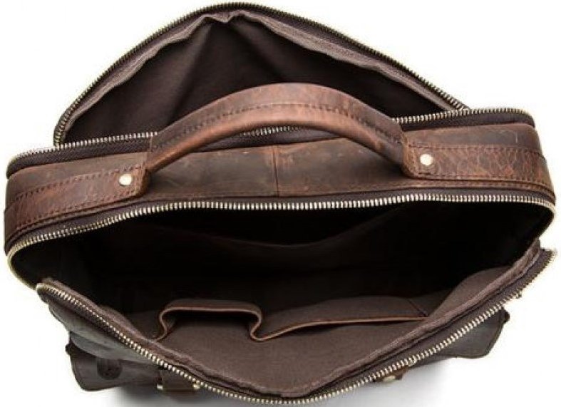 Чоловіча шкіряна сумка через плече з натуральної шкіри коричневого кольору VINTAGE STYLE (14630)