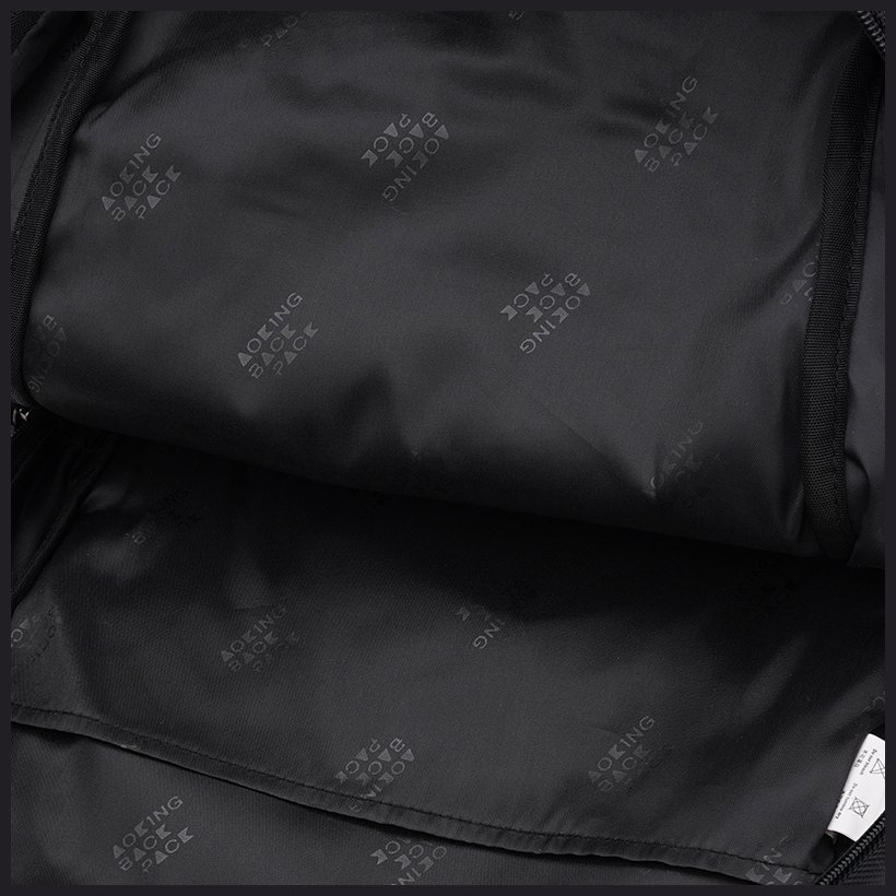 Мужской рюкзак из черного полиэстера на змейке Aoking 71860
