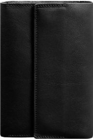 Кожаный блокнот (Софт-бук) в угольно-черном цвете с ручкой в комплекте - BlankNote (42060)