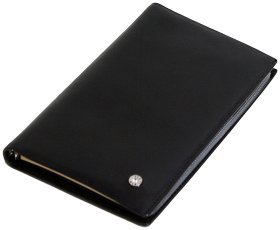 Кожаный блокнот органайзер без застежки Diamond черного цвета Vip Collection 102560