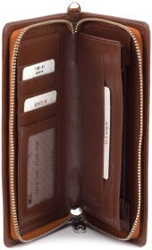 Рудий гаманець-клатч з натуральної шкіри під крокодила KARYA (1126-61)