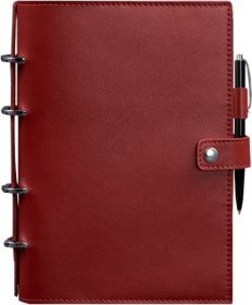 Шкіряний блокнот (Софт-бук) червоного кольору з датованим блоком - BlankNote (42560)