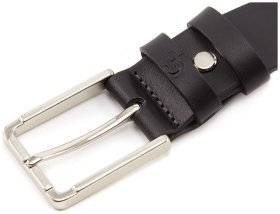 Чорний ремінь з якісної гладкої шкіри Grande Pelle (31223)