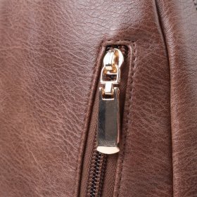 Стильная женская слинг-сумка с одной лямкой из экокожи Vintage 22760 Коричневая