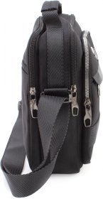 Мужская сумка-барсетка из плотного текстиля в черном цвете LEADFAS (19466)