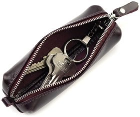 Ключниця из натуральной кожи Алькор Grande Pelle 82760 бордового цвета