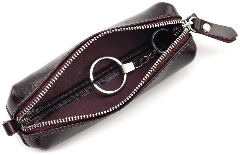 Ключниця из натуральной кожи Алькор Grande Pelle 82760 бордового цвета modnotak фото №4