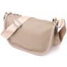 Жіноча напівкругла сумка зі шкіри флотар через плече Vintage 103160 бежева modnotak фото - 1