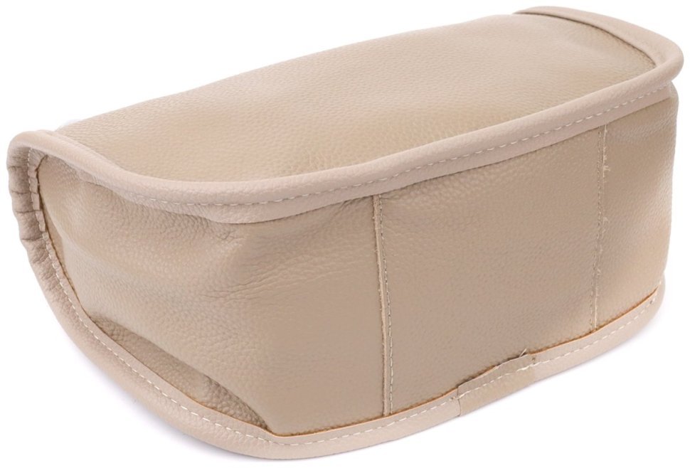 Жіноча напівкругла сумка зі шкіри флотар через плече Vintage 103160 бежева modnotak фото №4