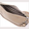 Жіноча напівкругла сумка зі шкіри флотар через плече Vintage 103160 бежева modnotak фото - 6