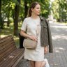 Женская полукруглая сумка из кожи флотар через плечо Vintage 103160 бежевая modnotak фото - 12