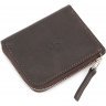 Темно-коричневий гаманець гладкої шкіри без монетниці Grande Pelle (13311) - 2