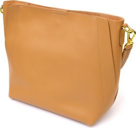 Женская сумка из натуральной кожи песочного цвета с одной лямкой Vintage (2422110)