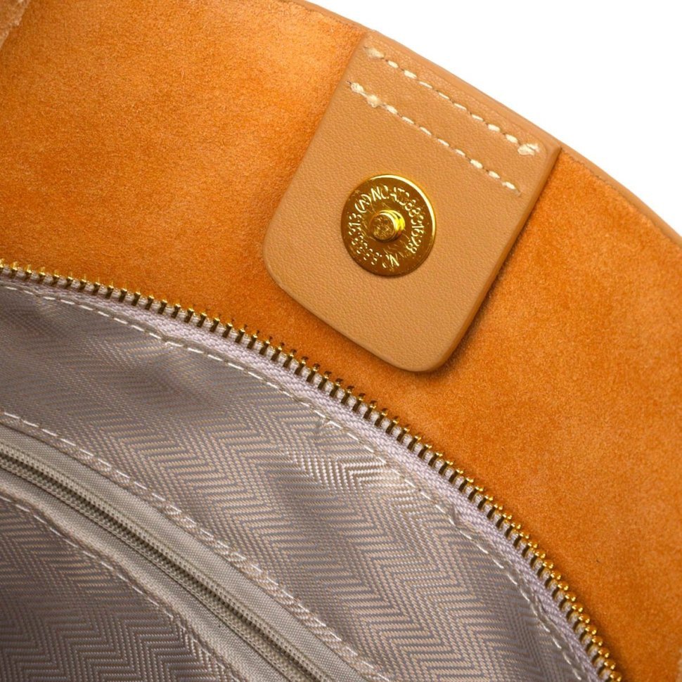 Жіноча сумка з натуральної шкіри пісочного кольору з однією лямкою Vintage (2422110)