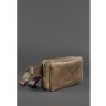 Кожаная сумка на пояс темно-коричневого цвета на молнии BlankNote Dropbag Mini (12630) - 4