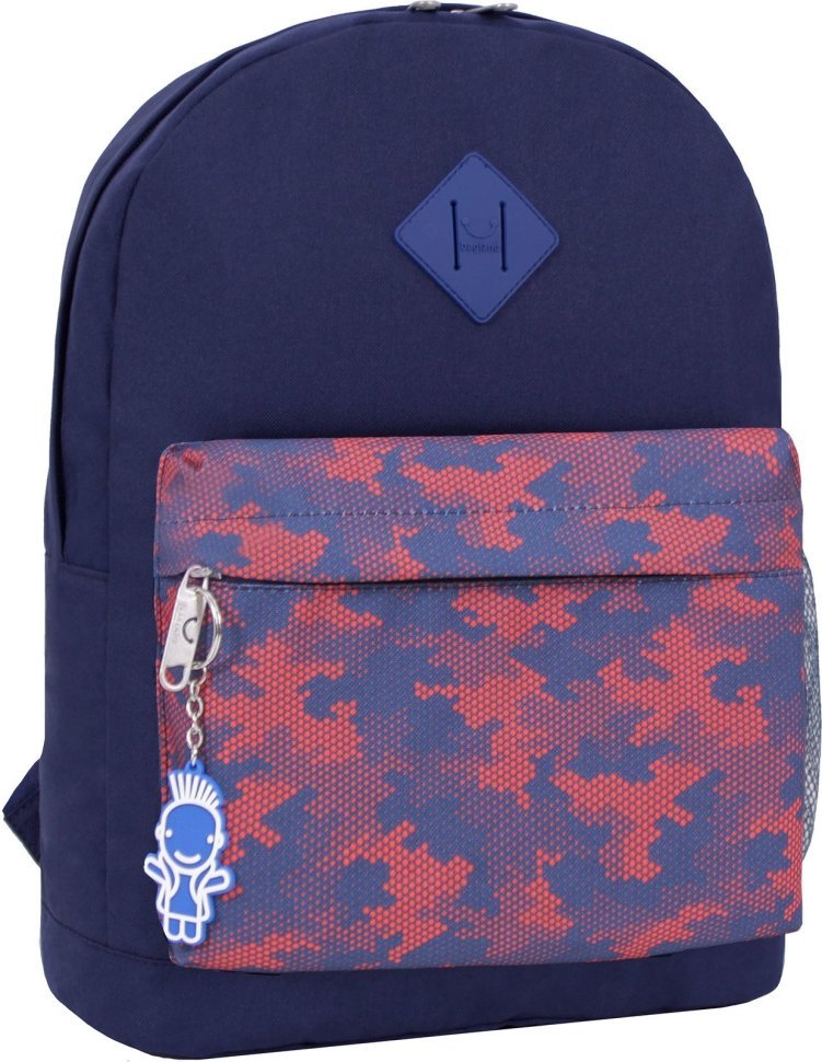 Темно-синий текстильный рюкзак с принтом Bagland (53460)