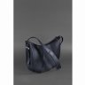 Винтажная сумка темно-синего из высококачественной кожи на молнии BlankNote Круассан (12649) - 4
