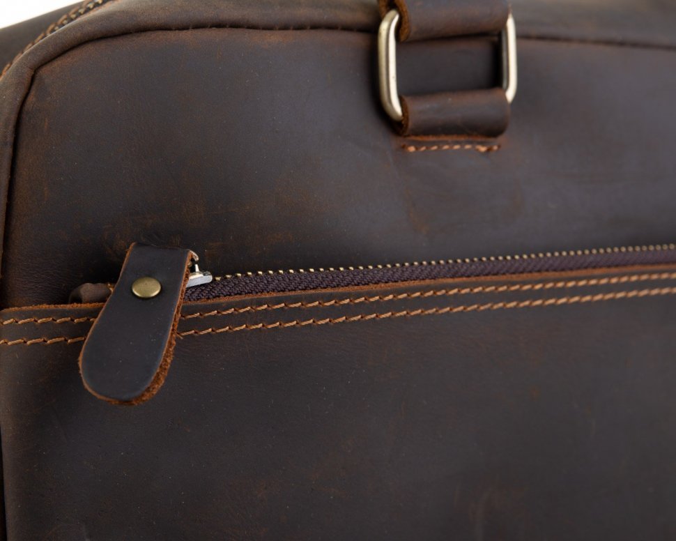Мужская сумка для ноутбука из винтажной кожи коричневого цвета Tiding Bag (15814)