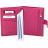 Яркая розовая обложка для документов из натуральной кожи с фиксацией на кнопку KARYA (440-040) - 2