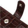 Мужской горизонтальный кошелек из натуральной кожи коричневого цвета с тиснением под крокодила BOND (2422043) - 3