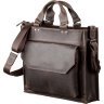 Темно-коричнева сумка для ноутбука зі шкіри крейзі SHVIGEL (11109) - 1