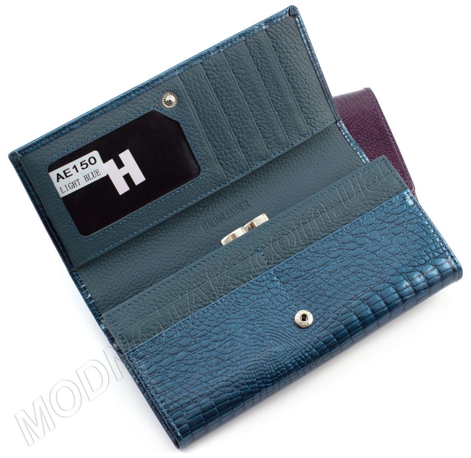 Жіночий лаковий гаманець кольору морської хвилі H - Leather Accessories (17261)
