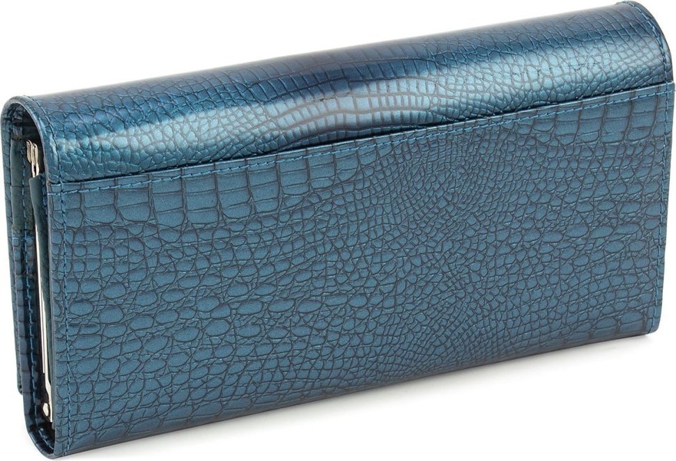 Женский лаковый кошелек цвета морской волны H - Leather Accessories (17261) 