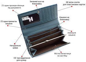 Женский лаковый кошелек цвета морской волны H - Leather Accessories (17261) 