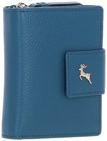 Вертикальный женский кошелек из фактурной кожи синего цвета Ashwood 94460