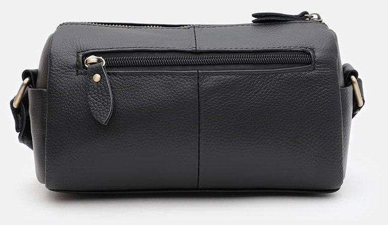 Женская сумка кроссбоди из фактурной кожи черного цвета Borsa Leather 104560 modnotak фото №3