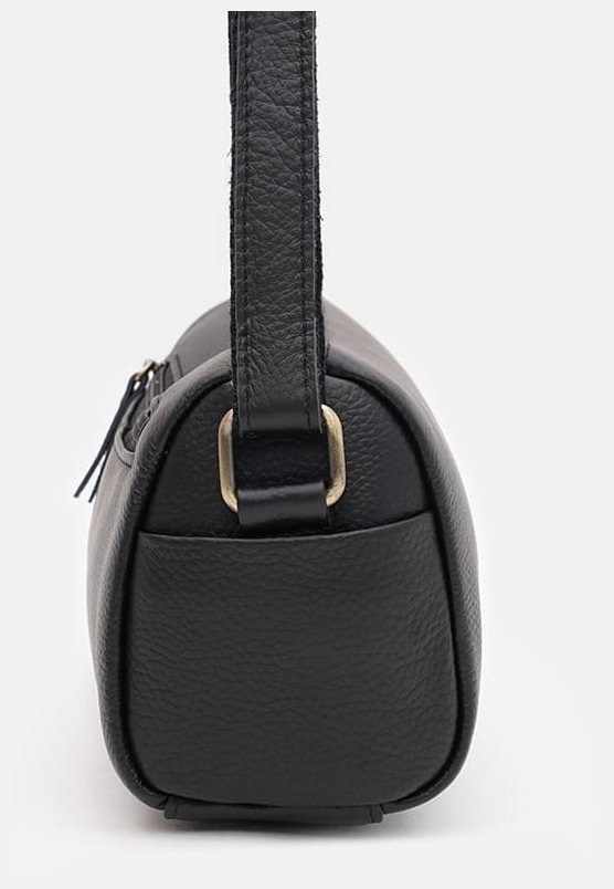 Женская сумка кроссбоди из фактурной кожи черного цвета Borsa Leather 104560 modnotak фото №4