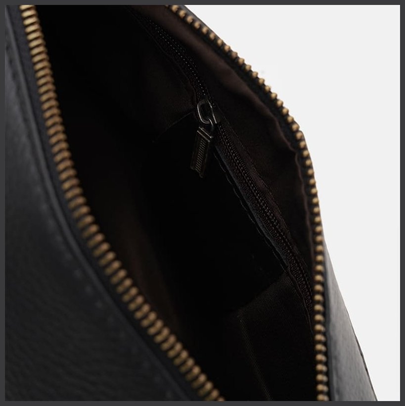 Женская сумка кроссбоди из фактурной кожи черного цвета Borsa Leather 104560 modnotak фото №5