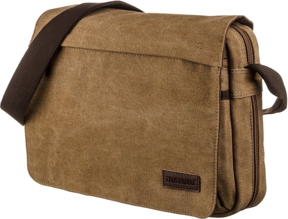 Текстильная сумка для ноутбука коричневого цвета Vintage (20190) modnotak фото №1