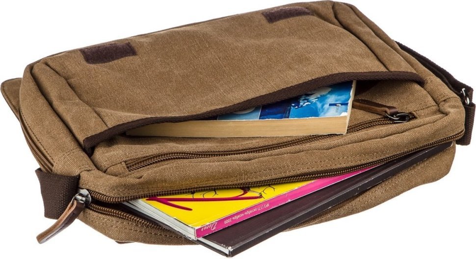 Текстильна сумка для ноутбука коричневого кольору Vintage (20190)