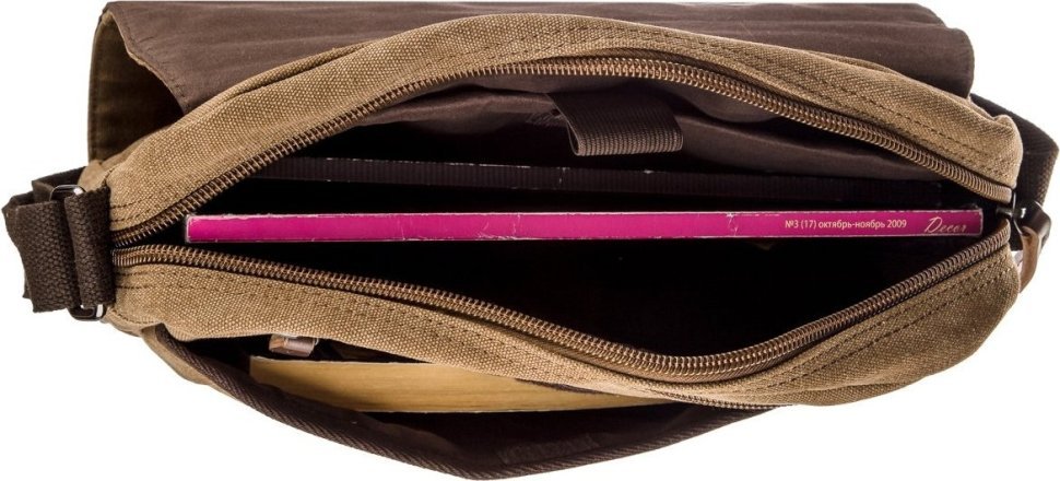 Текстильная сумка для ноутбука коричневого цвета Vintage (20190)