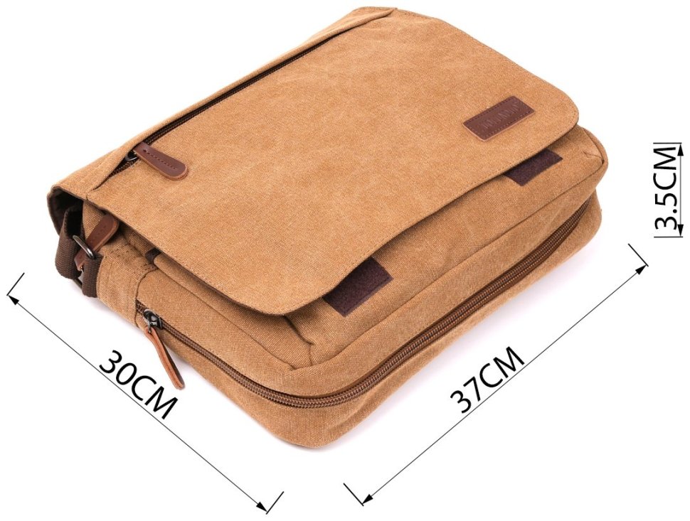 Текстильная сумка для ноутбука коричневого цвета Vintage (20190)